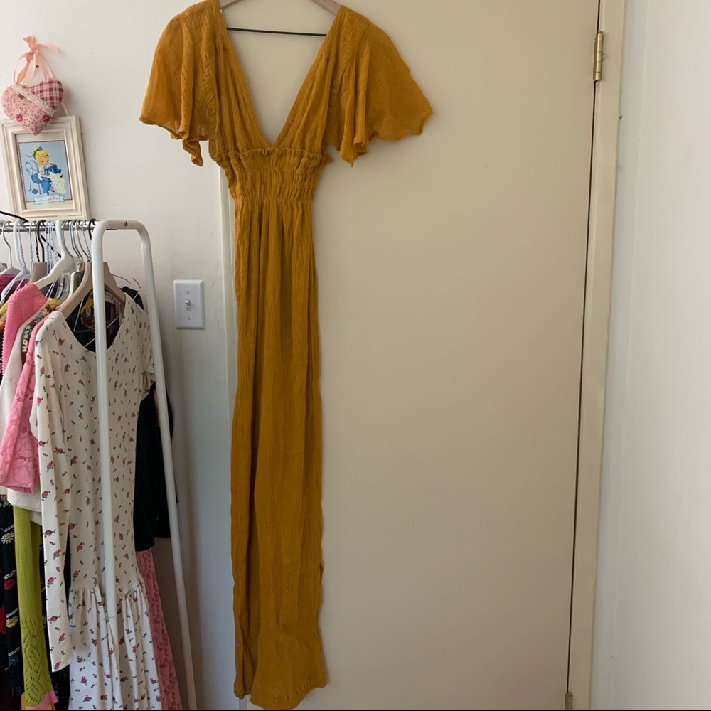 Vintage Cotton Gauze Ochre Dress